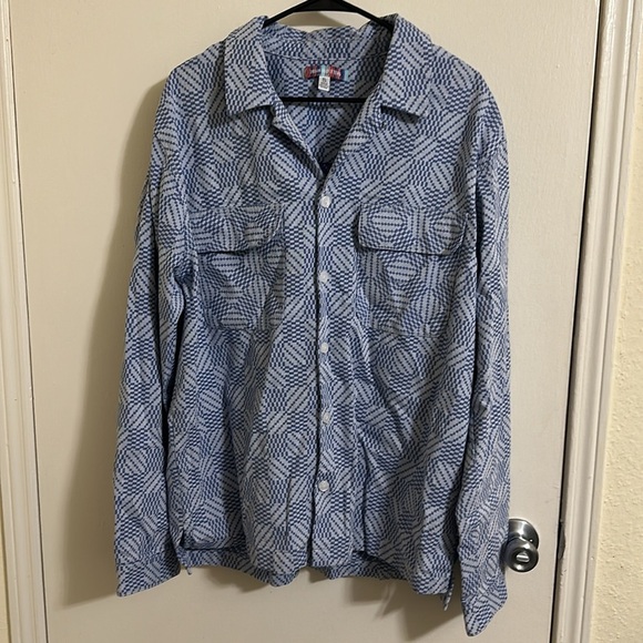 EUC Urban Outfitters Jacquard Check Camp Collar Overshirt Long Sleeve - Picture 4 of 7